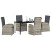 vidaXL Conjunto de Comedor de Jard&iacute;n 5 pcs Gris rat&aacute;n sint&eacute;tico