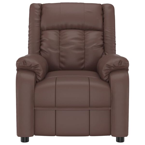 vidaXL Sill&oacute;n elevable cuero sint&eacute;tico marr&oacute;n
