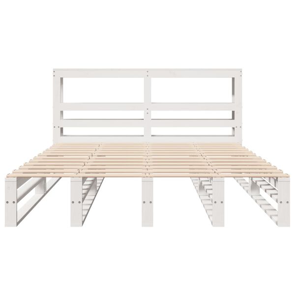 vidaXL Estructura de cama sin colch&oacute;n madera maciza de pino 160x200 cm