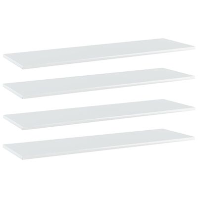 vidaXL Estante para estantería 4 uds madera blanco brillo 100x30x1,5cm