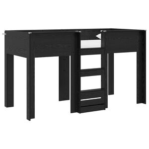 vidaXL Cama Litera para Ni&ntilde;os Roble Negro 75 x 190 cm