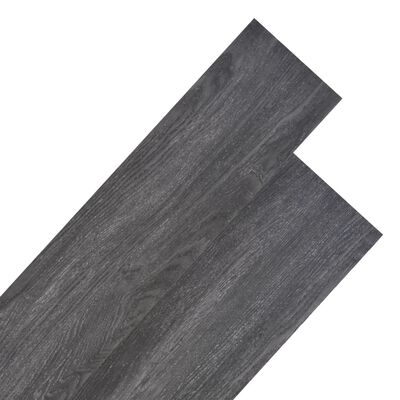 vidaXL Lamas dea suelo no autoadhesivos PVC negro 4,46 m² 3 mm
