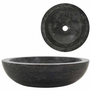 vidaXL Lavabo 40x12 cm m&aacute;rmol negro