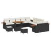 vidaXL Conjunto de sof&aacute;s de jard&iacute;n 13 uds. Negro rat&aacute;n sint&eacute;tico