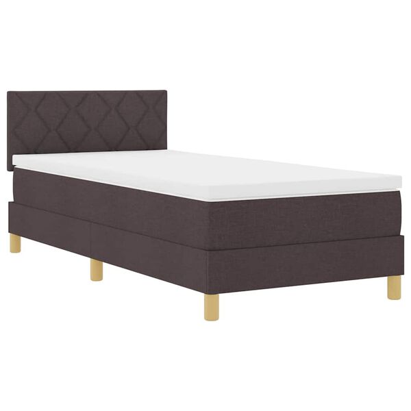 vidaXL Cama tipo Box Spring Marr&oacute;n Oscuro 100 x 200 cm tela