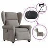 vidaXL Sill&oacute;n reclinable el&eacute;ctrico tela gris taup&eacute;