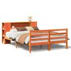 vidaXL Cama con estanter&iacute;a sin colch&oacute;n madera maciza marr&oacute;n 150x200 cm