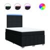 vidaXL Cama box spring con colch&oacute;n tela negro 120x190 cm
