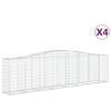 vidaXL Cestas de gaviones 4 uds forma de arco hierro 400x50x100/120 cm