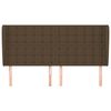 vidaXL Cabecero con orejas de tela marr&oacute;n oscuro 203x23x118/128 cm