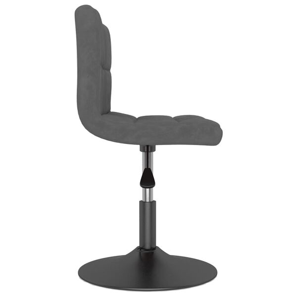 vidaXL Silla de comedor giratoria de terciopelo gris oscuro