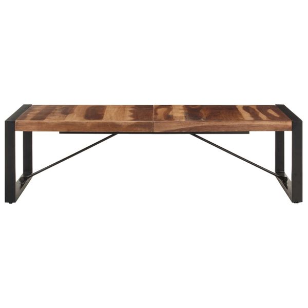 vidaXL Mesa de centro de madera maciza 140x70x40 cm