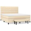 vidaXL Cama box spring con colch&oacute;n tela color crema 180x200 cm