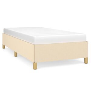 vidaXL Estructura de cama sin colch&oacute;n tela crema 90x200 cm