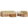 vidaXL Conjunto de sof&aacute;s de exterior con coj&iacute;n 6 pcs Natural y Beige