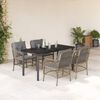 vidaXL Set comedor de jard&iacute;n 5 pzas con cojines rat&aacute;n sint&eacute;tico beige