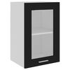 vidaXL Vitrina colgante de madera maciza Lyon color negro 40x31x60 cm