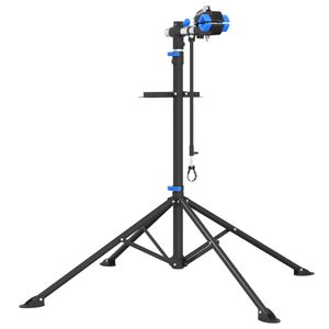 vidaXL Soporte reparaci&oacute;n de bicicletas plegable acero azul 108-188 cm