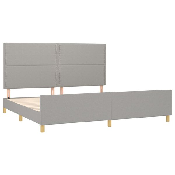 vidaXL Cama sin colch&oacute;n tela gris claro 200x200 cm