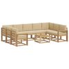 vidaXL Conjunto de sof&aacute;s de exterior 10 uds. y Beige Poli&eacute;ster