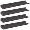 vidaXL Estante flotante 4 uds. Negro 40 x 8,5 x 2,5 cm Acero