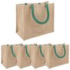 vidaXL Bolsas de yute 5 Natural y verde 26 x 22 x 14 cm
