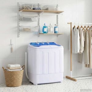 vidaXL Mini lavadora con doble tina 3,6 kg Negro y Blanco