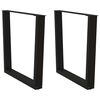 vidaXL Patas para mesa de comedor en forma de V (2 unidades), color negro, 80 x (72-73,3) cm, acero