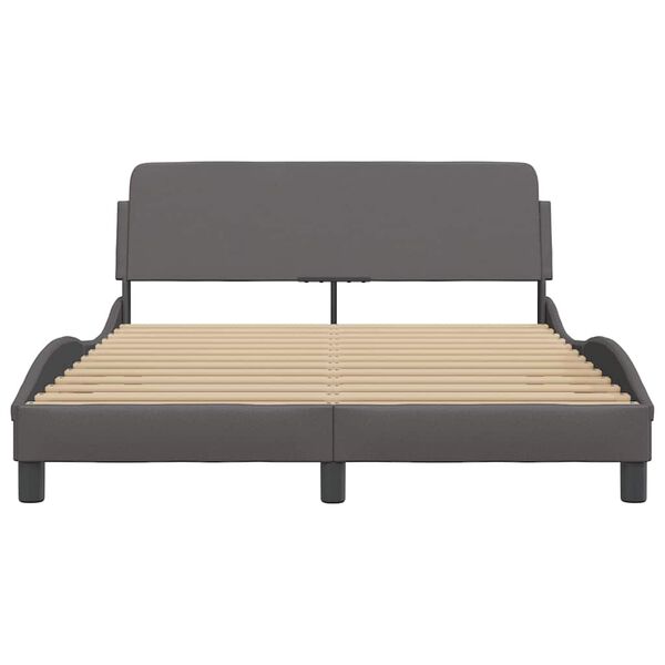 vidaXL Estructura de cama Dover cuero sint&eacute;tico gris 120x200 cm