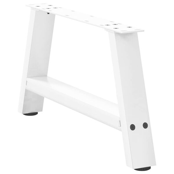 vidaXL Patas para mesa de centro en forma de A (2 unidades), color blanco, 60 x (30-31) cm, acero