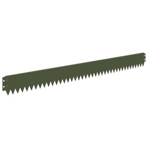 vidaXL Borde de C&eacute;sped 50 uds. 103 x 10 cm Acero Verde oliva