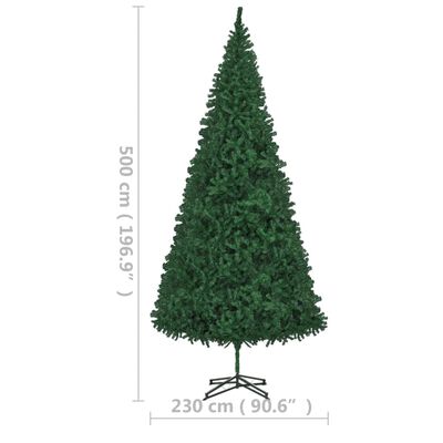 vidaXL Árbol de Navidad artificial preiluminado con luces verde 500 cm