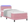 vidaXL Cama Box Spring LED con colch&oacute;n Rosa 90 x 200 cm Terciopelo