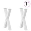 vidaXL Patas para mesa de comedor en forma de X (2 unidades), color blanco, 50 x (72-73) cm, acero
