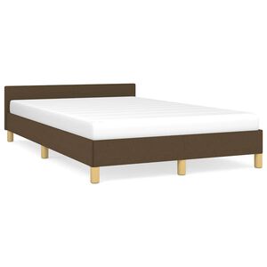vidaXL Estructura de cama sin colch&oacute;n tela marr&oacute;n oscuro 120x200 cm