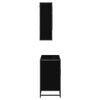vidaXL Juego de muebles de ba&ntilde;o 2 pcs Roble Negro Madera contrachapada
