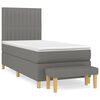vidaXL Cama box spring con colch&oacute;n tela gris oscuro 80x200 cm