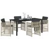vidaXL Conjunto de Comedor de Jardín 5 pcs Gris claro Poliratán