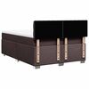 vidaXL Cama box spring con colch&oacute;n tela marr&oacute;n oscuro 140x190 cm