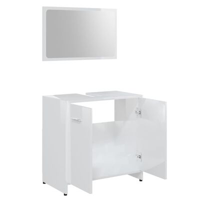 vidaXL Juego muebles de baño 4 piezas madera ingeniería blanco brillo