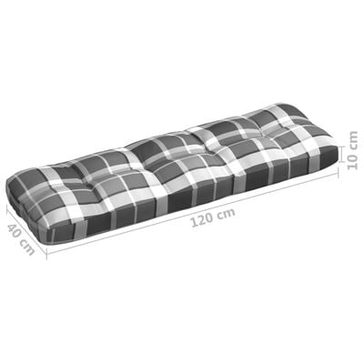 vidaXL Cojines para sofá de palets 7 piezas estampado a cuadros grises