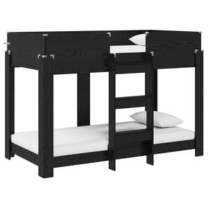 vidaXL Cama Litera para Ni&ntilde;os Roble Negro 80 x 160 cm