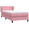 vidaXL Cama box spring con colch&oacute;n terciopelo rosa 100x220 cm