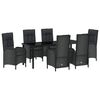 vidaXL Conjunto de Comedor de Jard&iacute;n 7 pcs Negro rat&aacute;n sint&eacute;tico