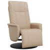 vidaXL Sill&oacute;n reclinable con reposapi&eacute;s cuero sint&eacute;tico capuchino