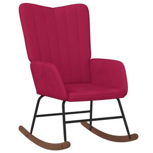 vidaXL Silla mecedora de terciopelo rojo vino tinto