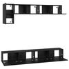 vidaXL Conjunto de mueble de TV 5 pcs Roble Negro Madera de ingeniería