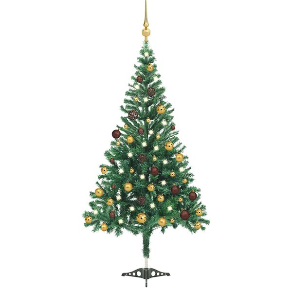 vidaXL &Aacute;rbol de Navidad artificial con luces y bolas 380 ramas 150 cm