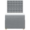 vidaXL Cama box spring con colch&oacute;n tela gris claro 90x190 cm