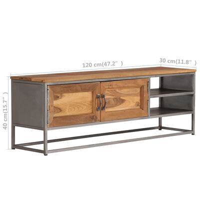 vidaXL Mueble para TV madera de teca reciclada y acero 120x30x40 cm